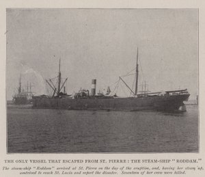 Het enige schip dat ontsnapte uit St Pierre, het stoomschip Roddam door English Photographer