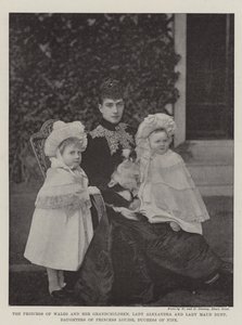 De Prinses van Wales en haar Kleinkinderen, Lady Alexandria en Lady Maud Duff, Dochters van Prinses Louise, Hertogin van Fife door English Photographer