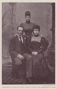 De Prinses van Wales met Prins Charles van Denemarken en Prinses Maud van Wales door English Photographer