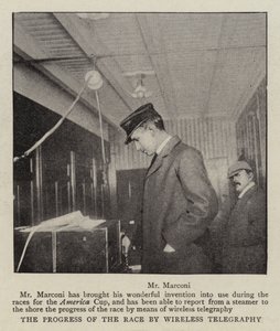 De voortgang van de race door draadloze telegrafie