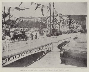 De koningin in Nice, Hare Majesteit opent de nieuwe brug over de Paillon op 27 april