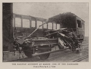 Het treinongeluk in March, een van de rijtuigen door English Photographer