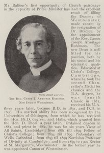De eerwaarde kanunnik J Armitage Robinson, nieuwe deken van Westminster door English Photographer