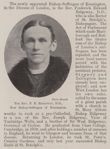 De eerwaarde F E Ridgeway, DD, nieuwe bisschop-suffragaan van Kensington door English Photographer
