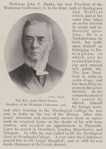 De eerwaarde John Shaw Banks, voorzitter van de Wesleyan Conference, 1902