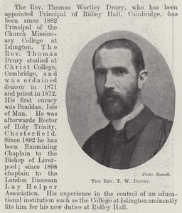 Dominee T W Drury door English Photographer