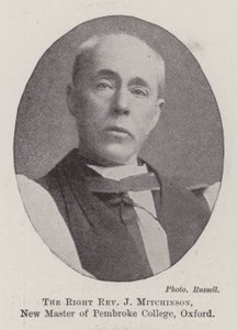 De zeer eerwaarde J Mitchinson, nieuwe meester van Pembroke College, Oxford door English Photographer