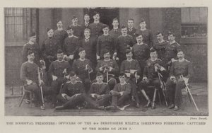 De Roodeval-gevangenen, officieren van de 4e Derbyshire Militie (Sherwood Foresters) gevangen genomen door de Boeren op 7 juni