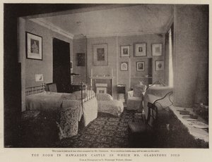 De kamer in Hawarden Castle waar Mr Gladstone stierf door English Photographer