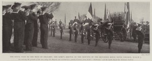 Het koninklijk bezoek aan het westen van Engeland, de aankomst van de koning op het terrein van het Britannia Royal Naval College, 7 maart door English Photographer