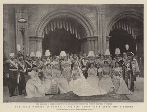 Het koninklijk huwelijk in Coburg, een portretgroep genomen na de ceremonie door English Photographer