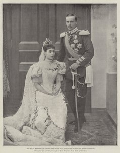 Het Koninklijk Huwelijk in Coburg, de Groothertog en Groothertogin van Hessen-Darmstadt