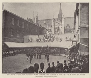 De Sirdar verlaat het Guildhall na het ontvangen van de vrijheid van de stad en een erezwaard door English Photographer