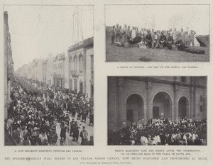 De Spaans-Amerikaanse oorlog, scènes in Las Palmas, Gran Canaria, nu versterkt en bevoorraad door Spanje door English Photographer