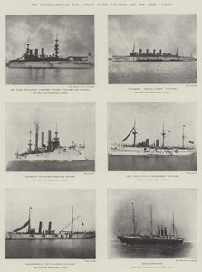 De Spaans-Amerikaanse oorlog, Amerikaanse oorlogsschepen en de lijnboot Paris door English Photographer