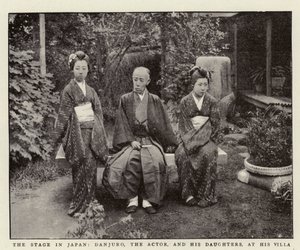 Het toneel in Japan, Danjuro, de acteur, en zijn dochters, in zijn villa