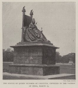 Het standbeeld van koningin Victoria in Calcutta, onthuld door de onderkoning van India, 19 maart door English Photographer