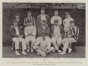 De Surrey elf, de winnaars van het cricket county kampioenschap, 1894 door English Photographer