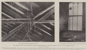 Het nest van de lijster in het Crystal Palace telegraafkantoor waar de bekerwedstrijdtelegrammen doorheen gingen door English Photographer