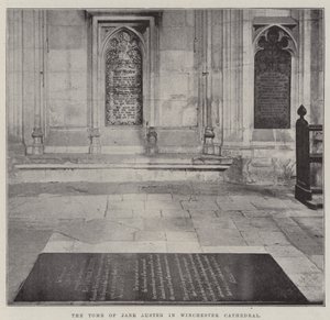 Het graf van Jane Austen in de kathedraal van Winchester door English Photographer