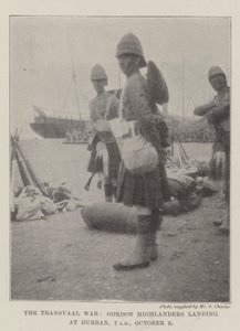 De Transvaalse Oorlog, Gordon Highlanders landen in Durban, 7 uur 