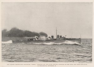 De Turbine Torpedobootjager Cobra, vergaan bij de Outer Dowsing Zandbank tijdens haar Proefvaart van Newcastle naar Portsmouth, 18 september door English Photographer