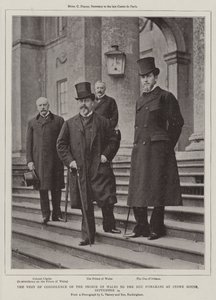 Het condoleancebezoek van de Prins van Wales aan de hertog van Orleans in Stowe House, 14 september