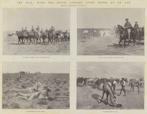 De oorlog, met de Zuid-Afrikaanse lichte cavalerie bij De Aar door English Photographer