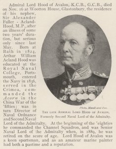De overleden Admiraal Lord Hood van Avalon, voormalig Tweede Marineheer van de Admiraliteit