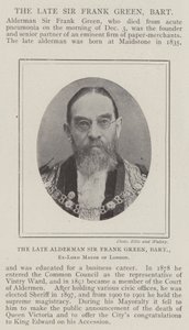 De overleden Wethouder Sir Frank Green, Baronet, Voormalig Burgemeester van Londen