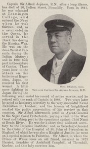 De overleden kapitein Sir Alfred Jephson, RN door English Photographer
