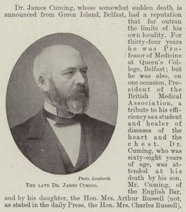 De overleden Dr. James Cuming