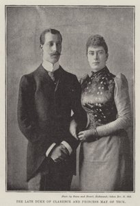 De overleden Hertog van Clarence en Prinses May van Teck door English Photographer