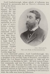 De overleden Graaf van Londesborough door English Photographer
