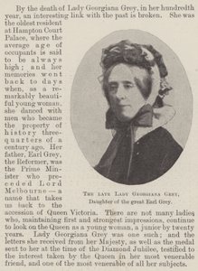 De overleden Lady Georgiana Grey, dochter van de grote Earl Grey