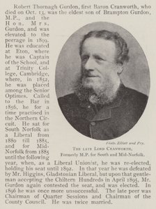 De overleden Lord Cranworth, voormalig parlementslid voor Zuid- en Midden-Norfolk door English Photographer