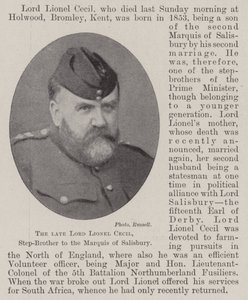 De overleden Lord Lionel Cecil, stiefbroer van de markies van Salisbury door English Photographer