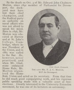 De overleden Mr E J C Morton, parlementslid voor Devonport door English Photographer
