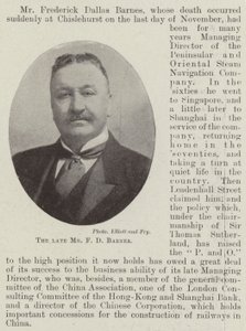 De overleden Mr. F D Barnes door English Photographer