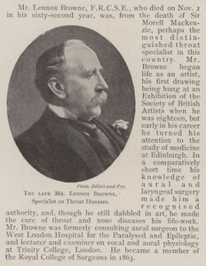 De overleden Mr Lennox Browne, specialist in keelziekten door English Photographer