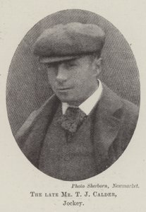 Wijlen Mr T J Calder, Jockey door English Photographer