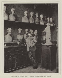 De overleden Mr. T Woolner, RA, in zijn studio in Welbeck Street door English Photographer