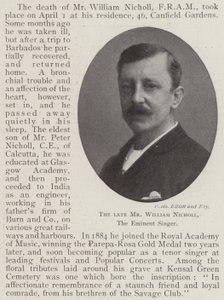 De Wijlen Meneer William Nicholl, de Beroemde Zanger door English Photographer