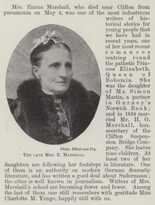 De overleden Mrs E Marshall