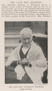 De overleden Mevrouw Elizabeth Hanbury, leefde 108 jaar door English Photographer
