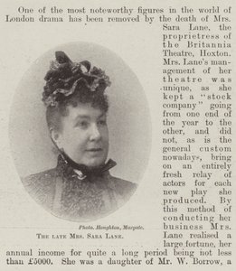De overleden Mevrouw Sara Lane
