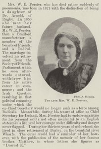 De wijlen mevrouw W E Forster