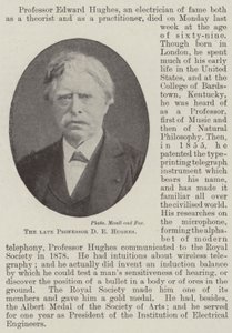 De overleden professor D E Hughes