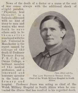 De overleden professor Thomas Jones, hoofd van het Welsh Military Hospital in Zuid-Afrika door English Photographer