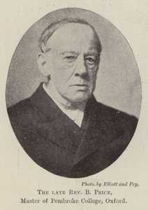 De wijlen Eerwaarde B Price, Meester van Pembroke College, Oxford door English Photographer